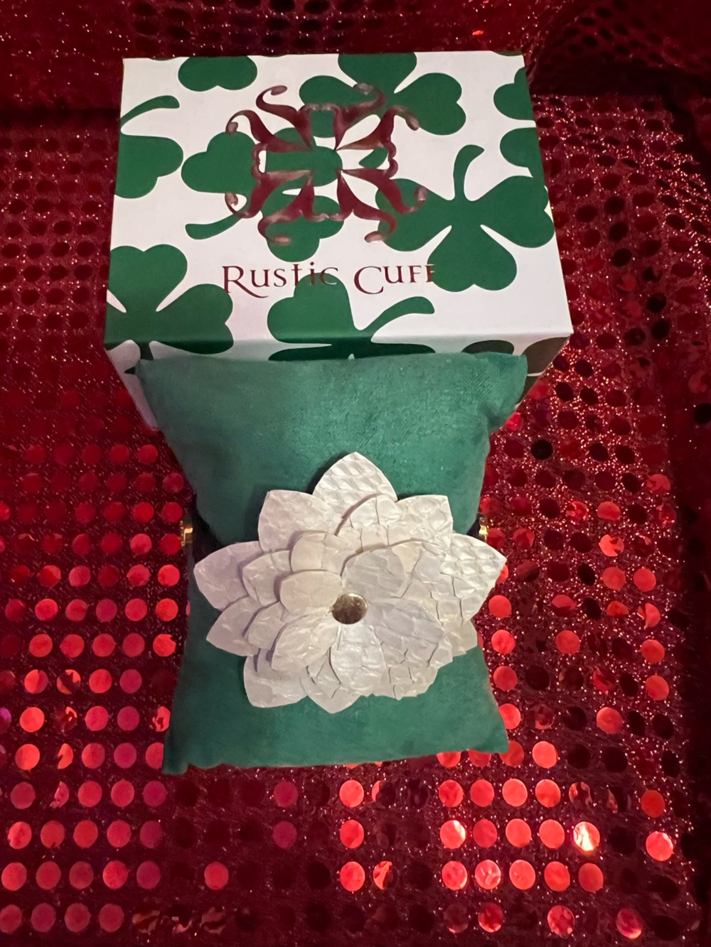 RUSTIC CUFF FLOWER BRACELET